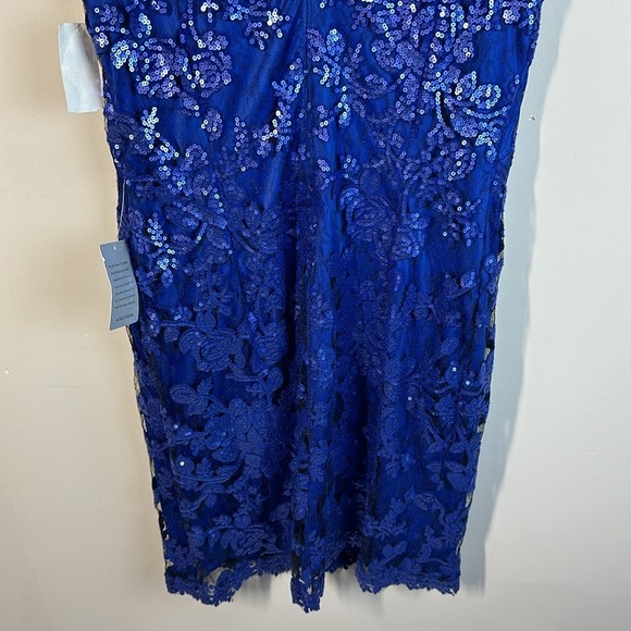 NWT Tadashi Shoji Sequin Dress In Mystic Blue Size 16W - Picture 11 of 15